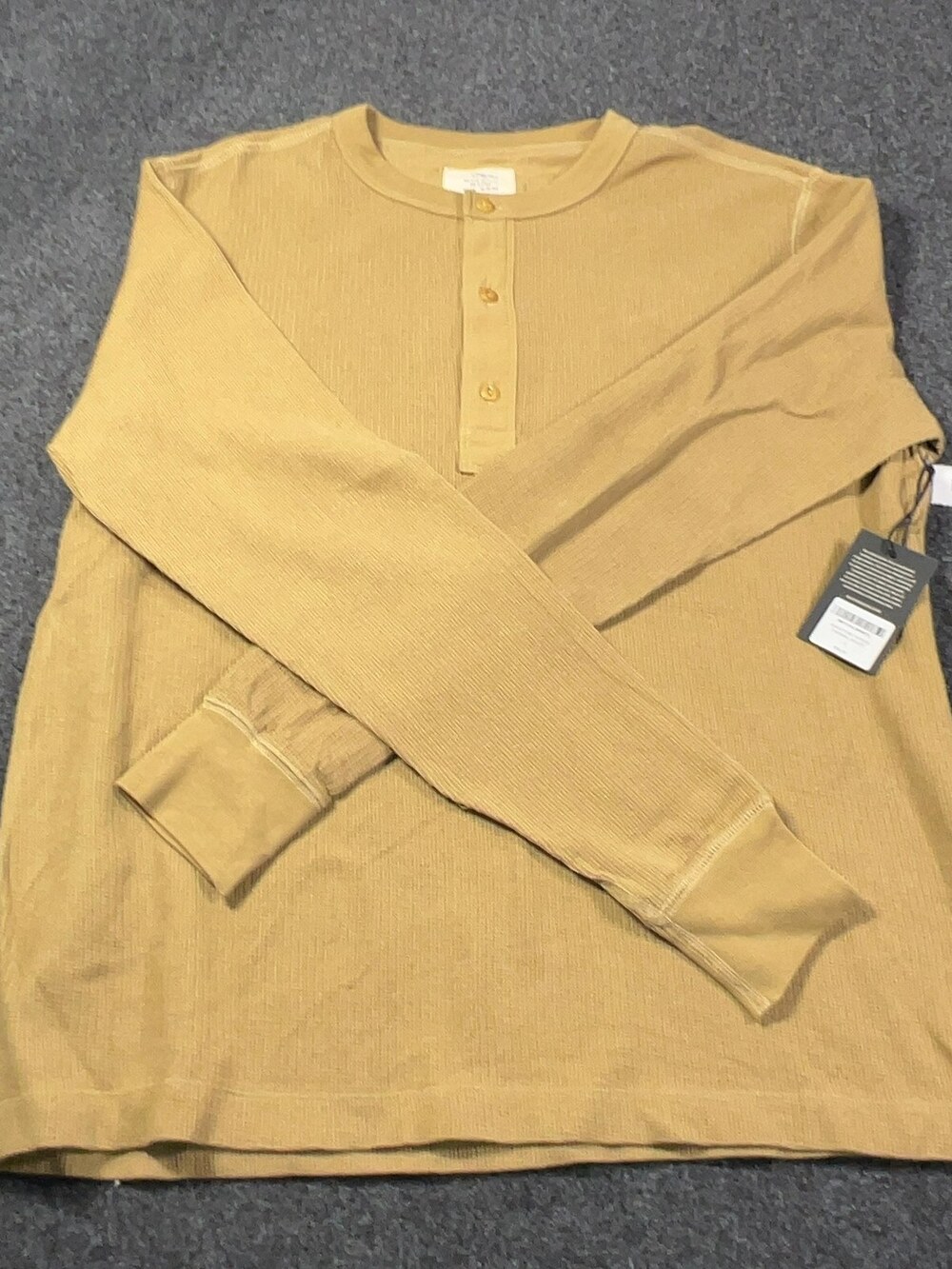 Buck Mason Sandstone Vintage Thermal Henley Mens Sz Large NWI Msrp98 [ME12]
